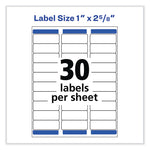 Removable Multi-Use Labels, Inkjet/laser Printers, 1 X 2.63, White, 30/sheet, 25 Sheets/pack