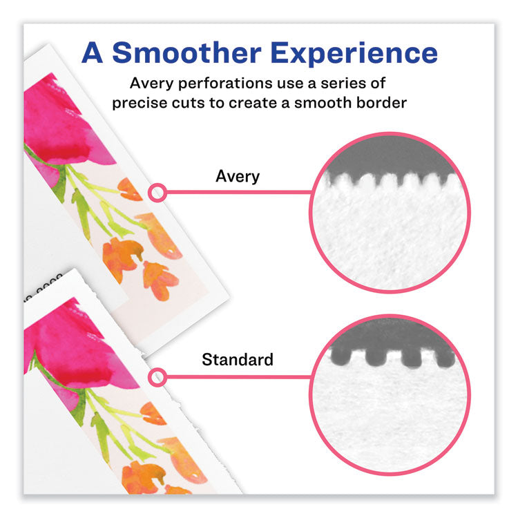 Printable Microperforated Business Cards w/Sure Feed Technology, Inkjet, 2 x 3.5, White, 250 Cards, 10/Sheet, 25 Sheets/Pack