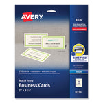 Printable Microperforated Business Cards W/sure Feed Technology, Inkjet, 2 X 3.5, Ivory, 250 Cards, 10/sheet, 25 Sheets/pack