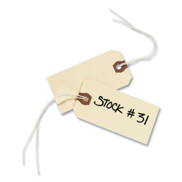 Strung Shipping Tags, 11.5 pt Stock, 6.25 x 3.13, Manila, 1,000/Box