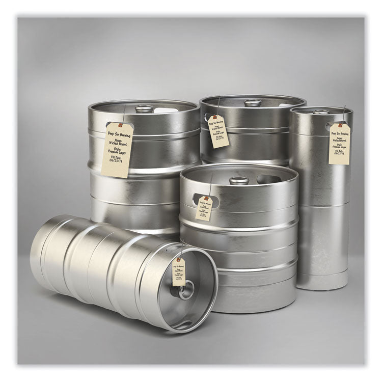 Double Wired Shipping Tags, 11.5 pt Stock, 4.75 x 2.38, Manila, 1,000/Box