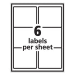 Labels, Laser Printers, 3.33 X 4, White, 6/sheet, 100 Sheets/box