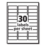 Labels, Laser Printers, 1 X 2.63, White, 30/sheet, 250 Sheets/box