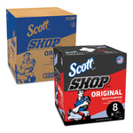 Shop Towels, POP-UP Box, 1-Ply, 9 x 12, Blue, 200/Box, 8 Boxes/Carton