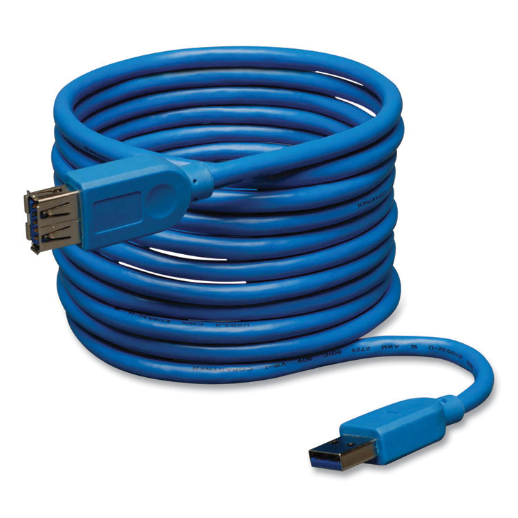 USB 3.0 SuperSpeed Extension Cable, 10 ft, Blue