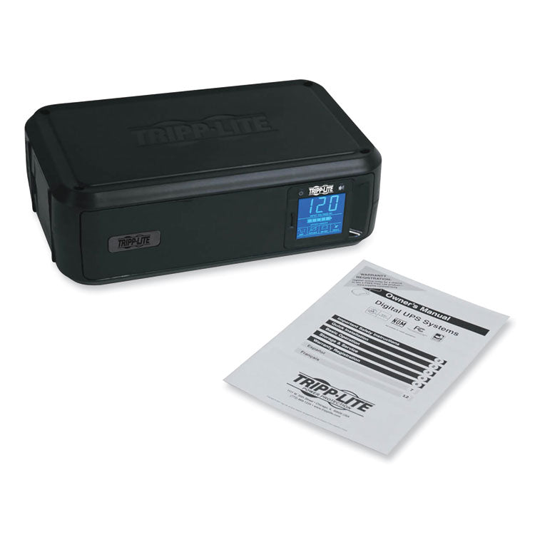 OmniSmart LCD Line-Interactive UPS Tower, 8 Outlets, 650 VA, 480 J