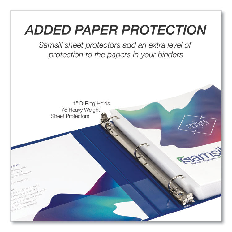 Durable D-Ring View Binders, 3 Rings, 1" Capacity, 11 x 8.5, Blueberry/Blue Coconut/Dragonfruit/Purple, 4/Pack