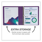 Durable D-Ring View Binders, 3 Rings, 1" Capacity, 11 x 8.5, Blueberry/Blue Coconut/Dragonfruit/Purple, 4/Pack