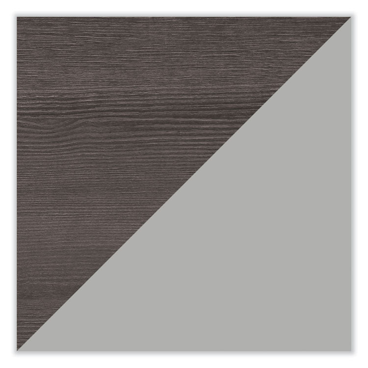 Alera Modern Teacher Series Pedestal Desk, Left-Side Pedestal: Box/Box/File, 60" x 24" x 28.75", Charcoal Woodgrain/Gray