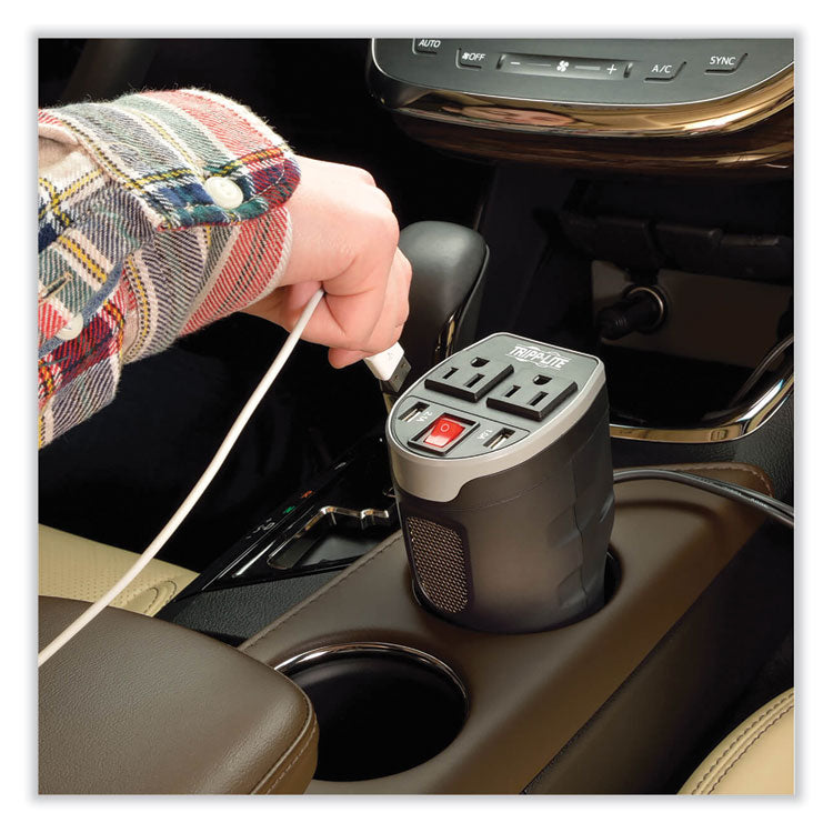 PowerVerter Ultra-Compact Car Inverter, 200 W, Two AC Outlets/Two USB Ports