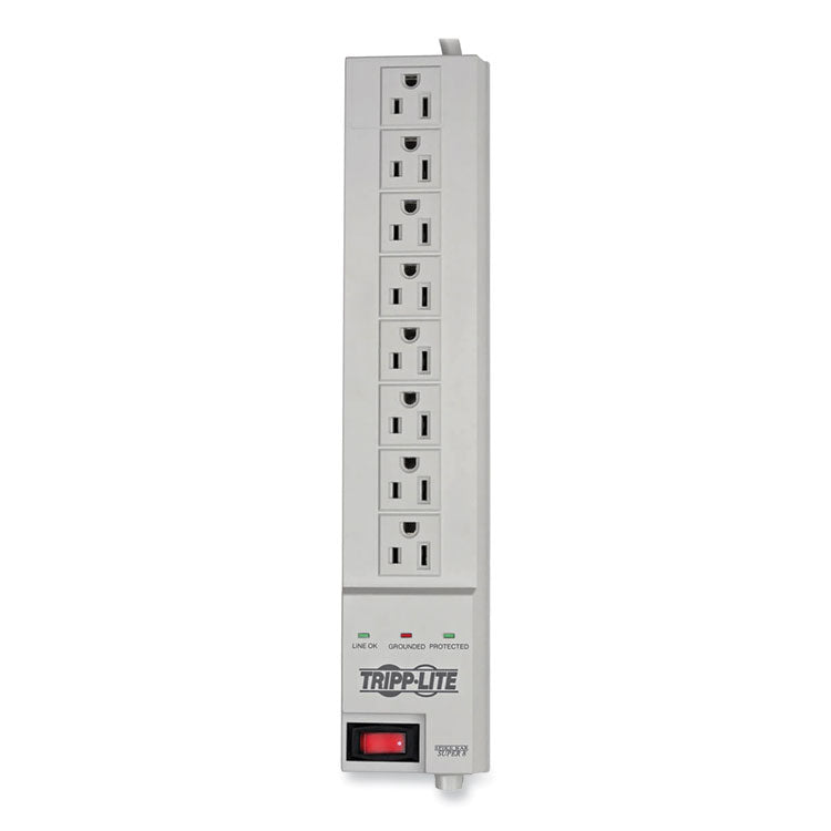 Protect It! Home Computer Surge Protector, 8 AC Outlets, 8 ft Cord, 1,080 J, White