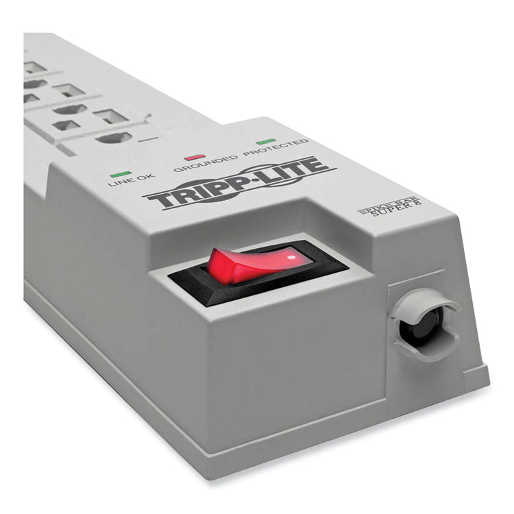 Protect It! Home Computer Surge Protector, 8 AC Outlets, 8 ft Cord, 1,080 J, White