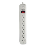 Protect It! Surge Protector, 7 AC Outlets, 6 ft Cord, 1,080 J, Light Gray
