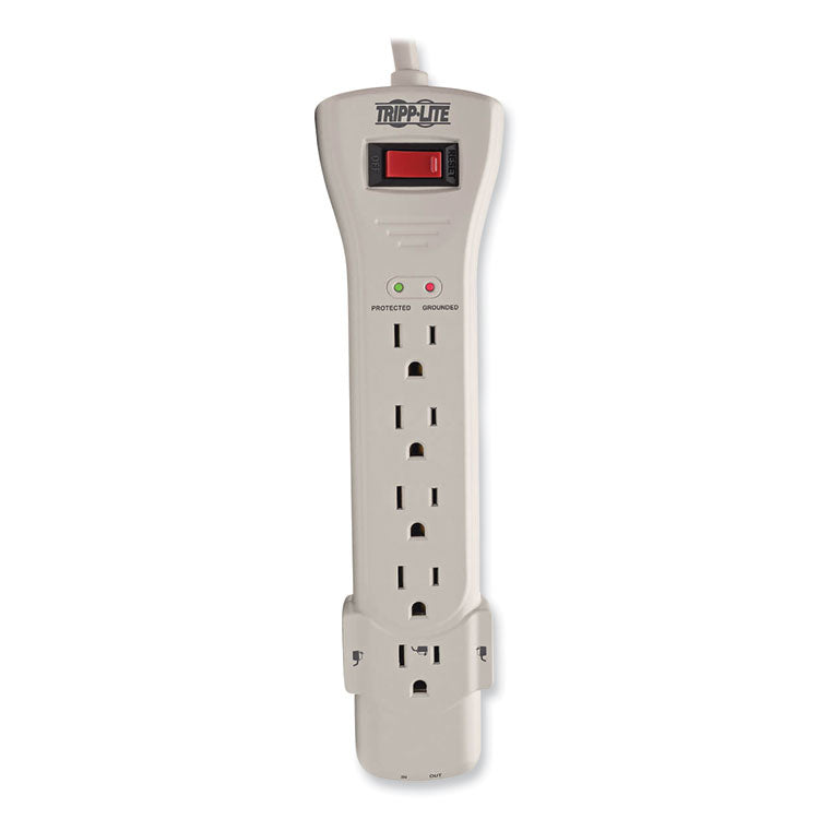 Protect It! Surge Protector, 7 AC Outlets, 15 ft Cord, 2,520 J, Light Gray