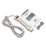 Protect It! Surge Protector, 7 AC Outlets, 15 ft Cord, 2,520 J, Light Gray