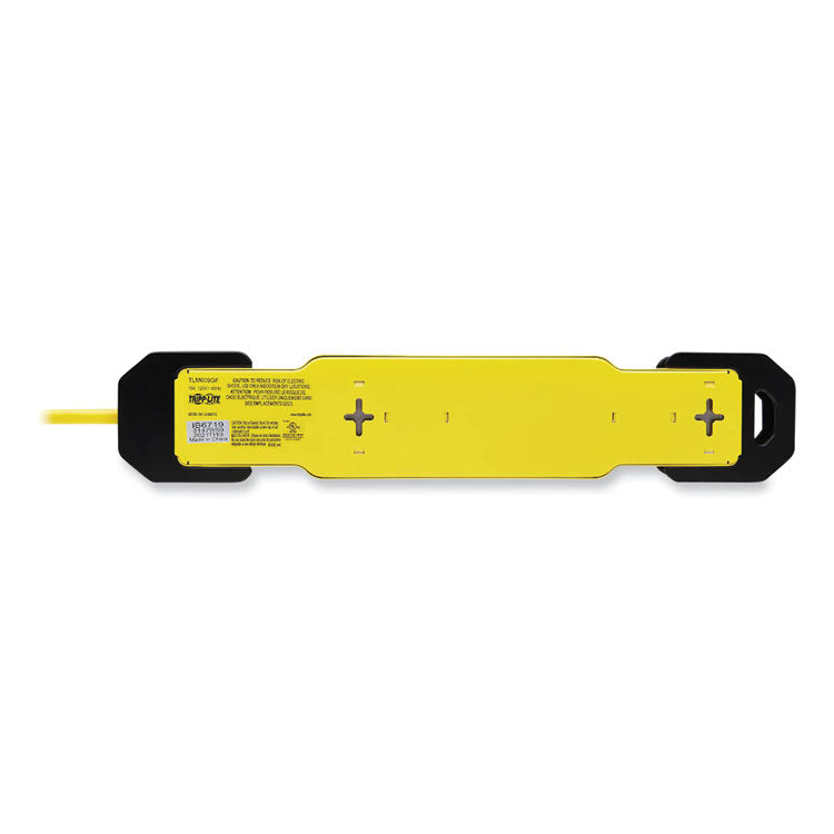 Power It! Safety Power Strip with GFCI Plug, 6 Outlets, 9 ft Cord, Yellow/Black