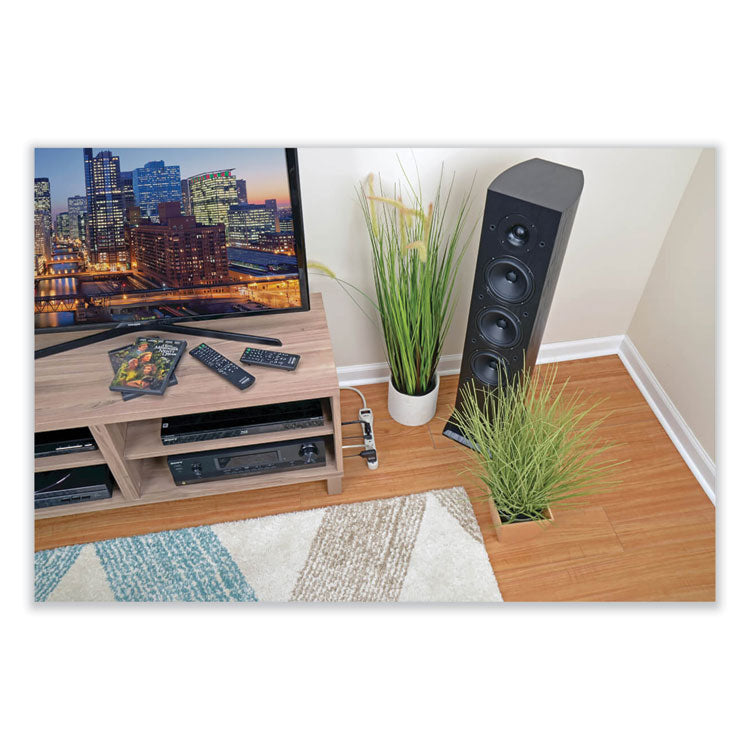 Protect It! Home Computer Surge Protector, 6 AC Outlets, 2 ft Cord, 180 J, Light Gray