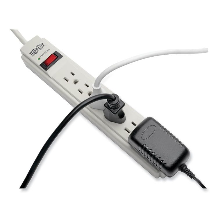 Protect It! Surge Protector, 6 AC Outlets, 4 ft Cord, 790 J, Light Gray