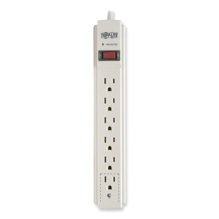 Protect It! Surge Protector, 6 AC Outlets, 6 ft Cord, 790 J, Light Gray