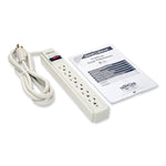 Protect It! Surge Protector, 6 AC Outlets, 6 ft Cord, 790 J, Light Gray