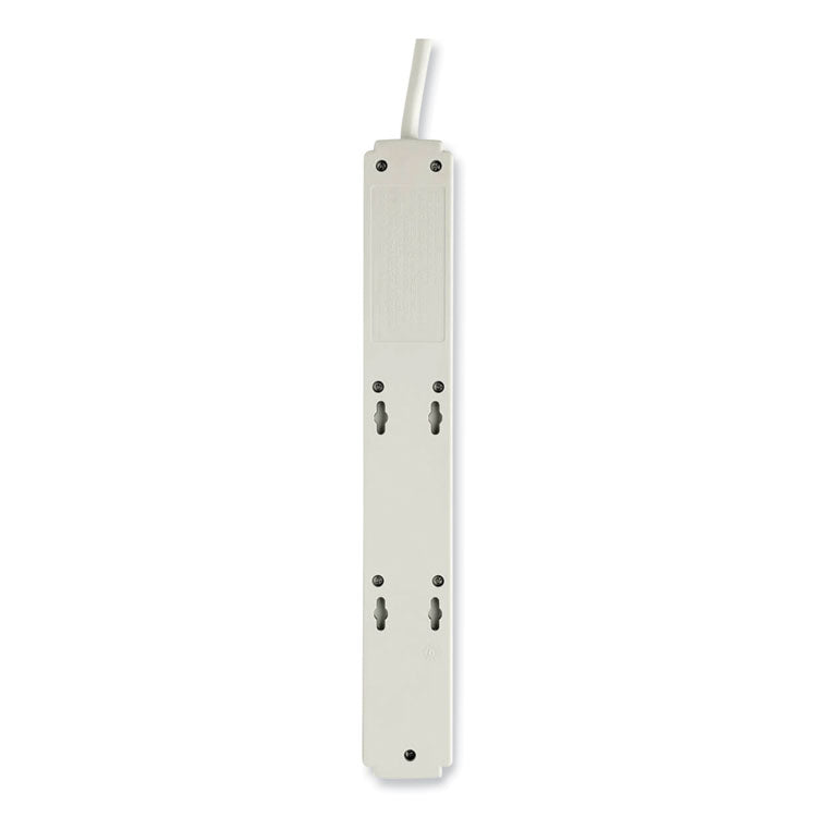 Protect It! Surge Protector, 6 AC Outlets/2 USB Ports, 6 ft Cord, 990 J, Cool Gray