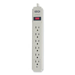 Protect It! Surge Protector, 6 AC Outlets, 15 ft Cord, 790 J, Light Gray