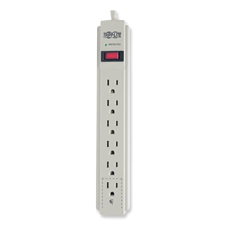 Protect It! Surge Protector, 6 AC Outlets, 15 ft Cord, 790 J, Light Gray