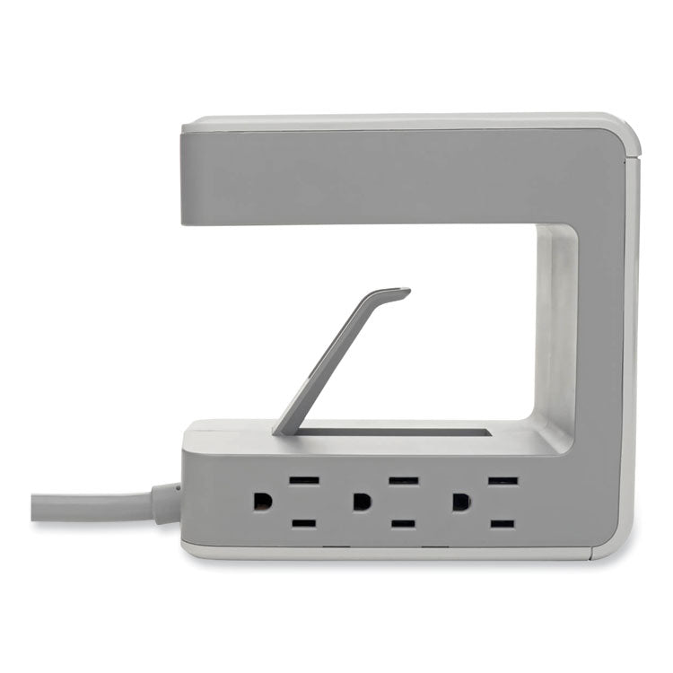Surge Protector, 6 AC Outlets/2 USB-A and 1 USB-C Ports, 8 ft Cord, 1,080 J, Gray