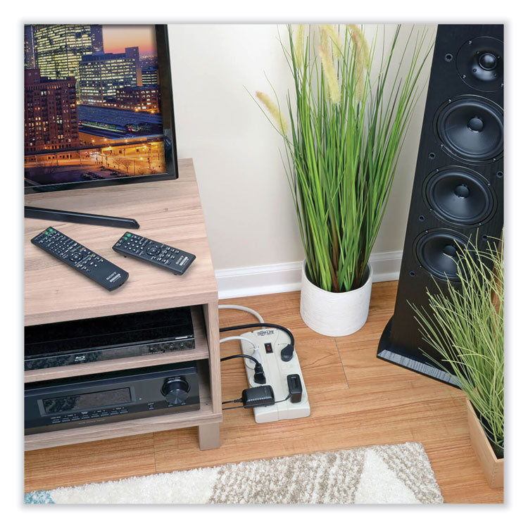 Protect It! Surge Protector, 8 AC Outlets, 25 ft Cord, 1,440 J, Light Gray