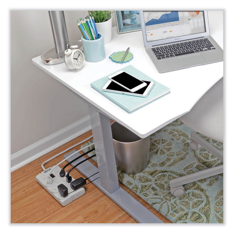 Protect It! Surge Protector, 8 AC Outlets, 25 ft Cord, 1,440 J, Light Gray