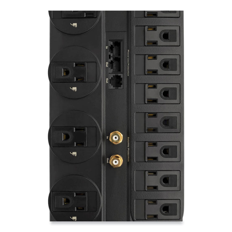 Protect It! Surge Protector, 12 AC Outlets, 8 ft Cord, 2,880 J, Black