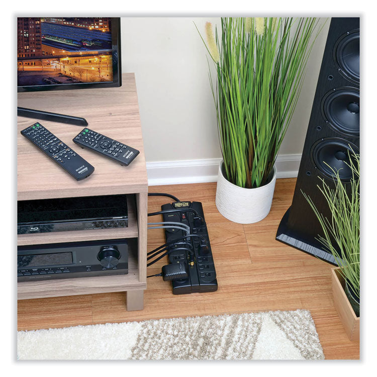 Protect It! Surge Protector, 12 AC Outlets, 8 ft Cord, 2,880 J, Black