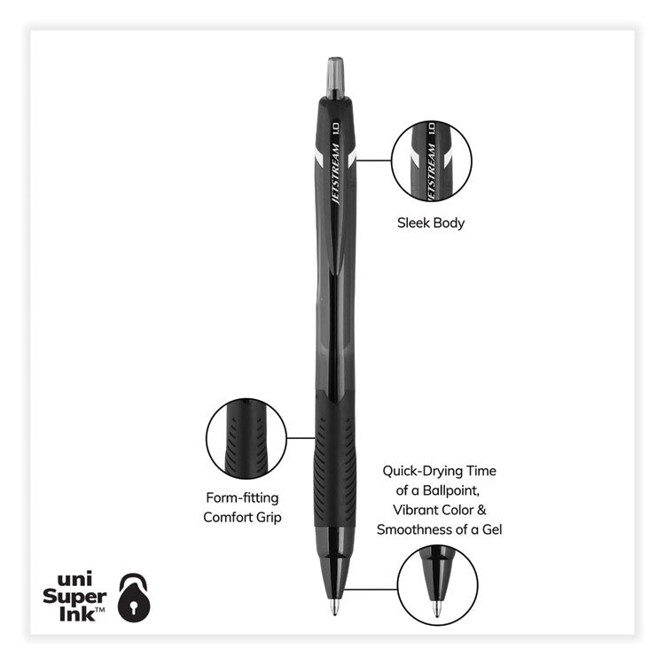 Jetstream Elements Hybrid Gel Pen, Retractable, Medium 1 mm, Assorted Ink and Barrel Colors, 12/Pack