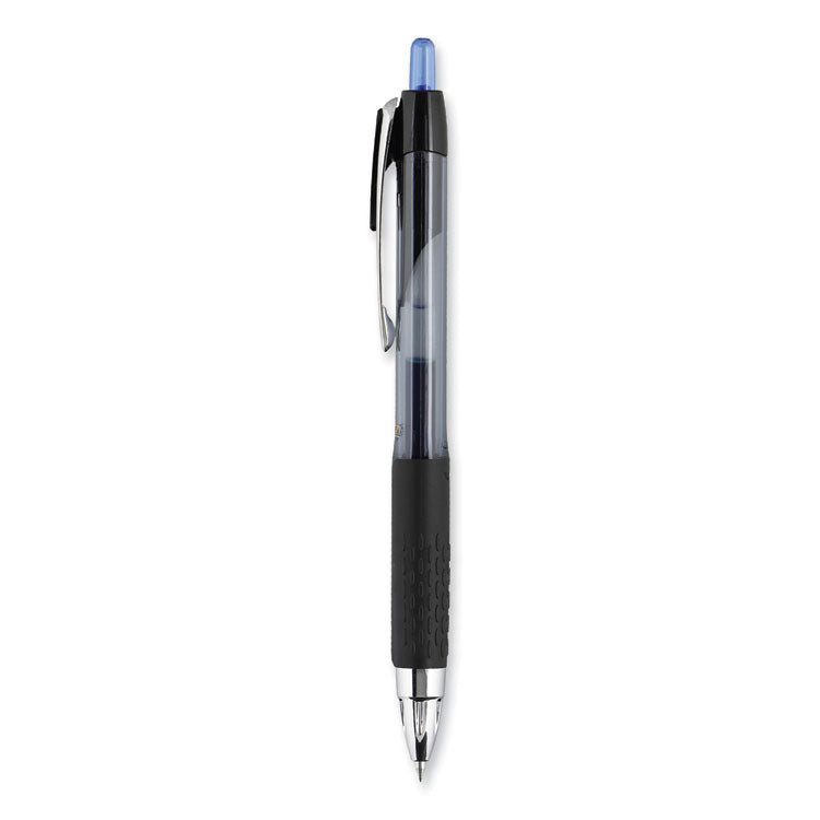 207 Ultra Micro Gel Pen, Retractable, Ultra-Micro 0.38 mm, Blue Ink, Clear/Black Barrel