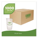 GreenStripe PLA Cold Cups, 32 oz, Plastic, Clear, 1,000/Carton