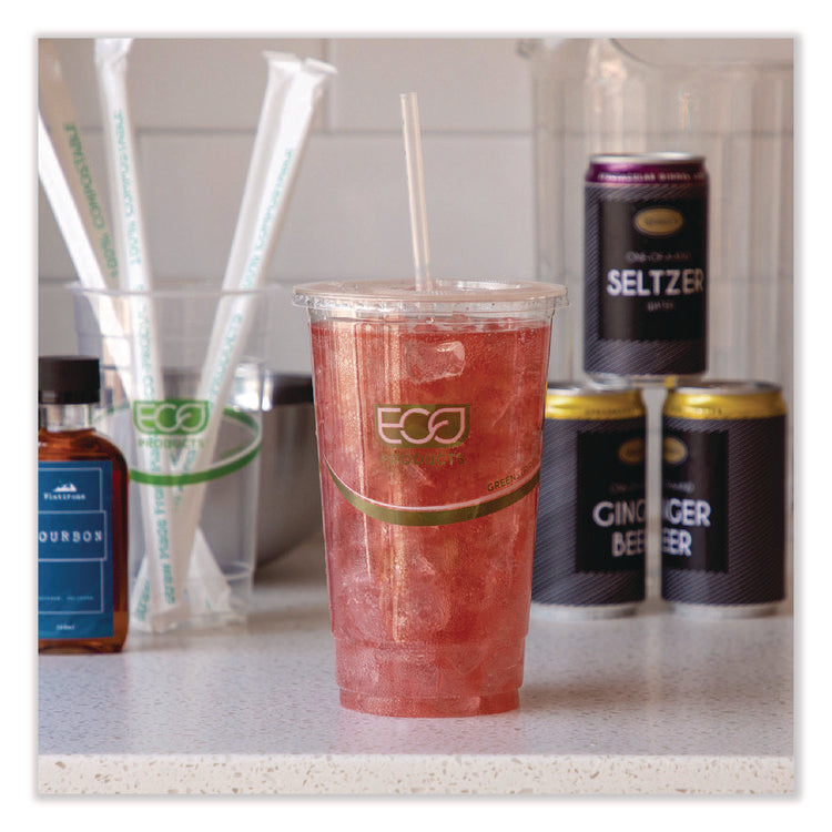 GreenStripe PLA Cold Cups, 32 oz, Plastic, Clear, 1,000/Carton