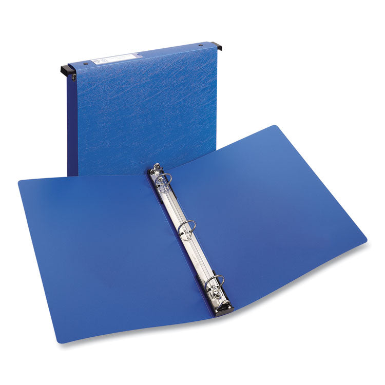 Hanging Storage Flexible Non-View Binder With Round Rings, 3 Rings, 1" Capacity, 11 X 8.5, Blue