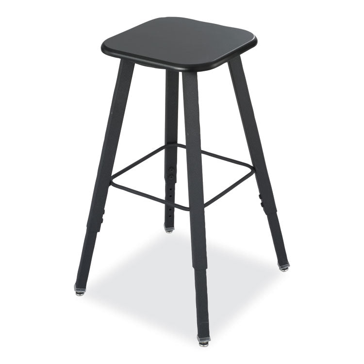 Alphabetter Adjustable-Height Student Stool, Backless, Supports Up To 250 Lb, 35.5" Seat Height, Black