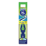 Sweeper Mop, XL Dry + Wet Sweeping Kit, 16.5 x 9 White Cloth Head, 46" Green/Silver Aluminum/Plastic Handle