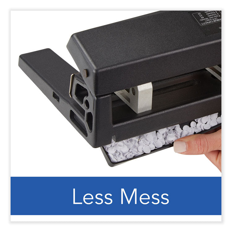 40-Sheet Heavy-Duty Two- To Seven-Hole Adjustable Heavy-Duty Paper Punch, 9/32" Holes, Black