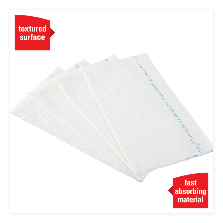 X80 Foodservice Towel, Kimfresh Antimicrobial Hydroknit, 12 x 23.4, Unscented, White/Blue Stripe, 150/Carton