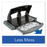 45-Sheet Smarttouch Three-Hole Punch, 9/32" Holes, Black/gray