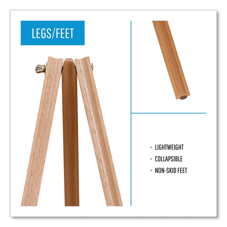Oak Display Tripod Easel, 60" High, Wood/Brass