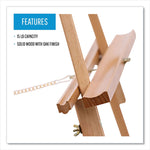 Oak Display Tripod Easel, 60" High, Wood/Brass