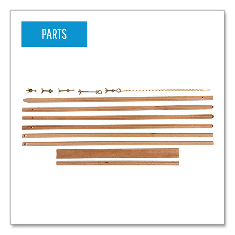 Oak Display Tripod Easel, 60" High, Wood/Brass