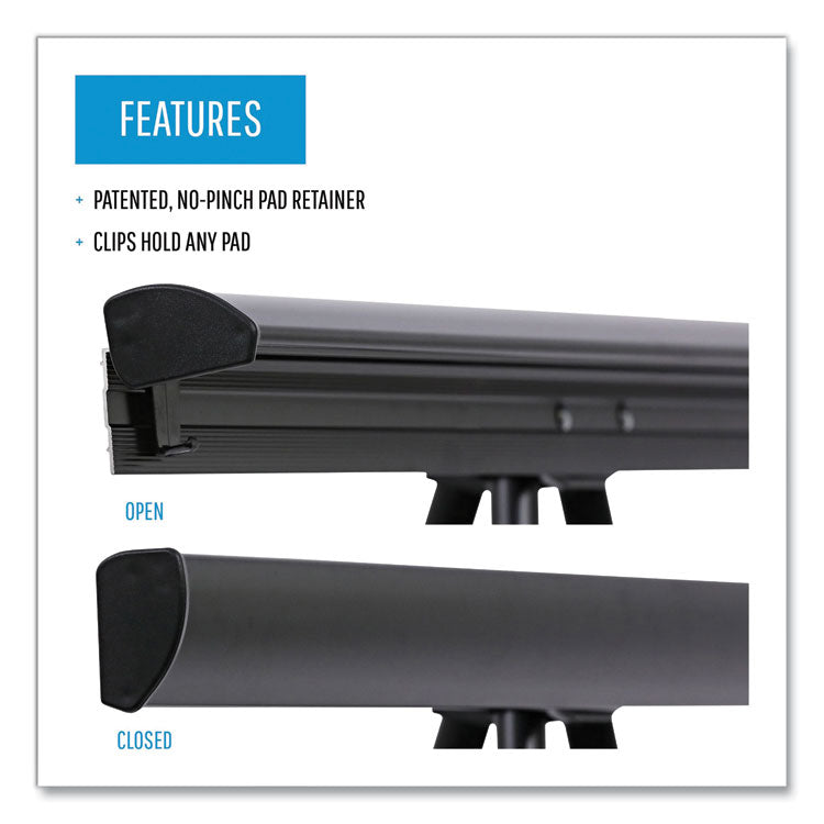 Telescoping Tripod Display Easel, Adjusts 35" To 64" High, Metal, Black