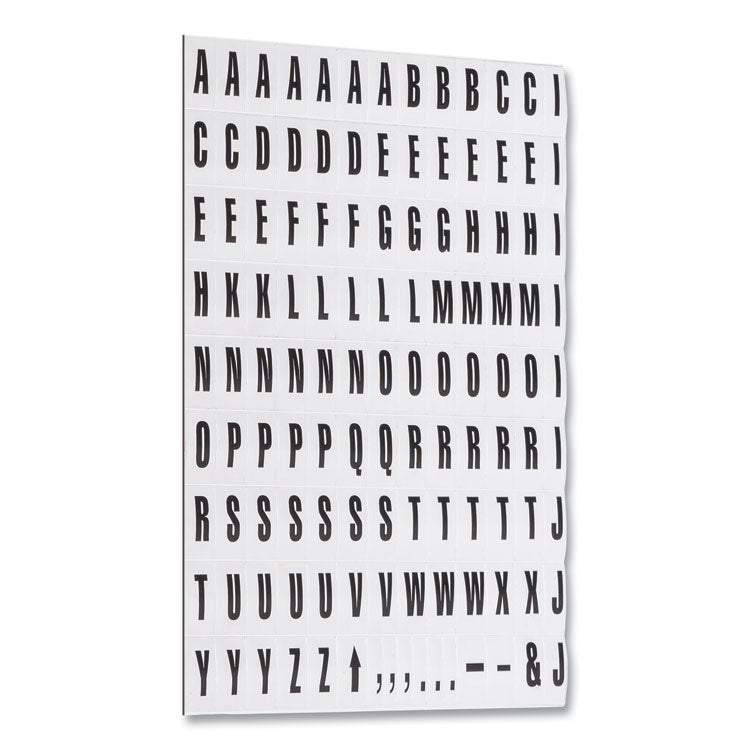 Heavy-Duty Board Magnets, Letters, 0.75" Tall, Black Characters, White Background, 120 Pieces