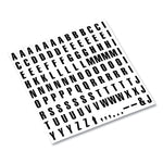 Heavy-Duty Board Magnets, Letters, 0.75" Tall, Black Characters, White Background, 120 Pieces