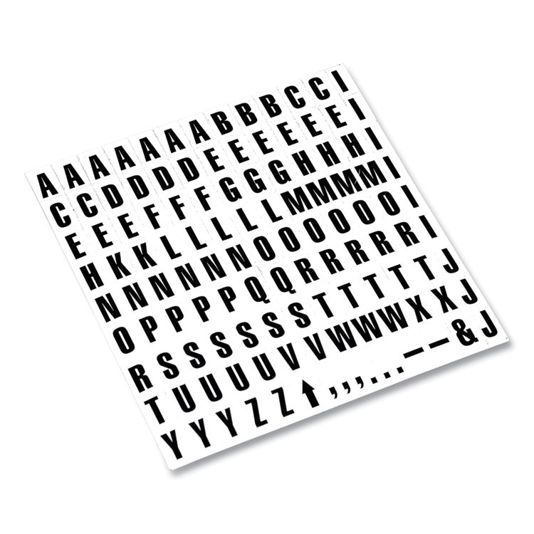 Heavy-Duty Board Magnets, Letters, 0.75" Tall, Black Characters, White Background, 120 Pieces