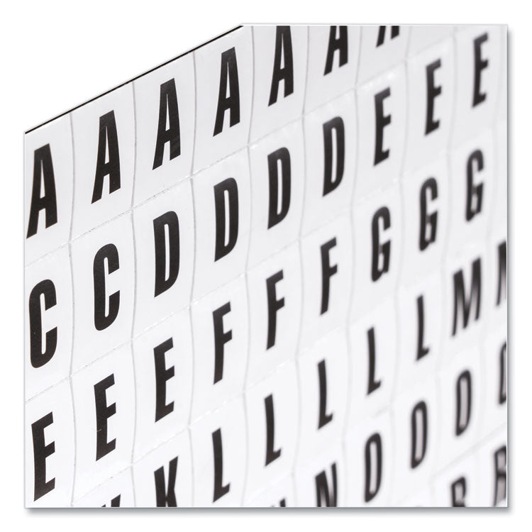Heavy-Duty Board Magnets, Letters, 0.75" Tall, Black Characters, White Background, 120 Pieces